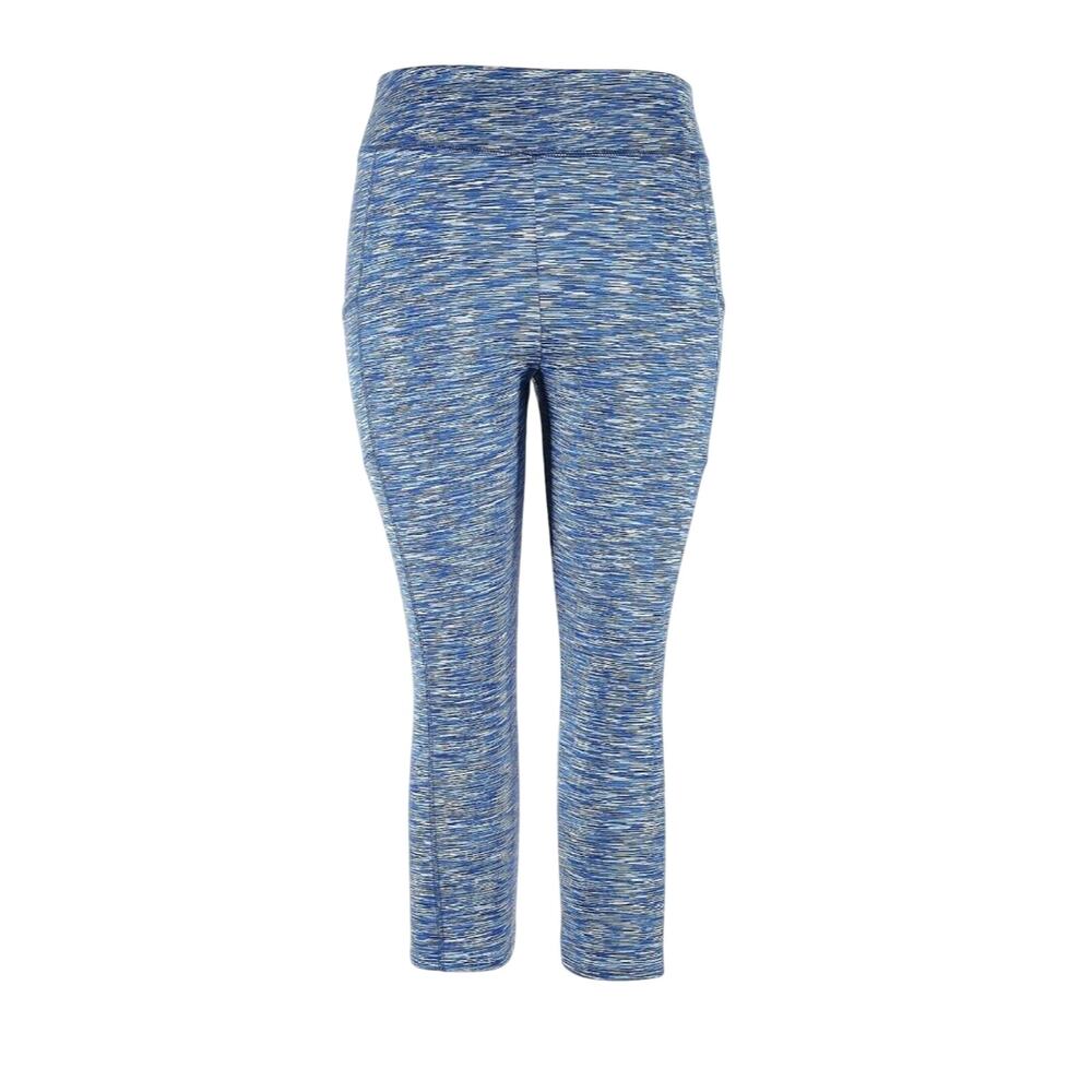 J Crew Small Womens Leggings Capri Side Pockets Space Dye Pattern Blue NWOT
